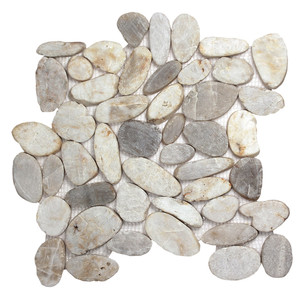 Pebble Stone Sliced White Tile