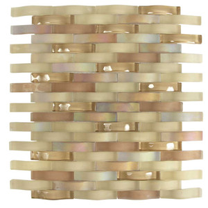 Ripple Autumn Wheat Wavy Mosaic Glass Tile