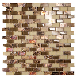 Agata Shell Mix Emperador Mosaic Glass Tile