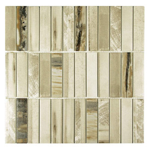 Ninecycle Beige Linear Recycled Glass Tile