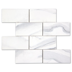 Calacatta Grey Subway Recycled Glass Tile Calacatta Grey Subway Recycled Glass Tile
