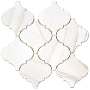 Caspian Gold Arabesque Recycled Glass Tile