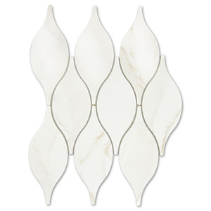 Caspian Gold Teardrop Recycled Glass Tile