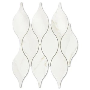 Caspian Gold Teardrop Recycled Glass Tile