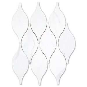Calacatta Grey Teardrop Recycled Glass Tile Calacatta Grey Teardrop Recycled Glass Tile
