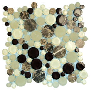 Agata Circle Emperador backsplash Mosaic Glass Tile Agata Circle Emperador backsplash Mosaic Glass Tile