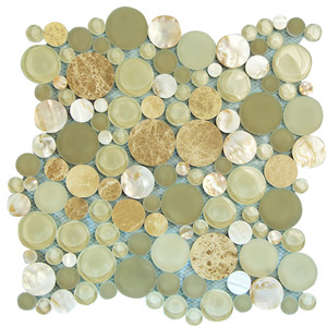 Agata Circle Shell Beige backsplash Mosaic Glass Tile Agata Circle Shell Beige backsplash Mosaic Glass Tile