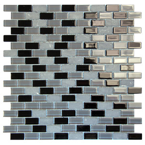 Basic Cross Black Mosaic Glass Tile Basic Cross Black Mosaic Glass Tile