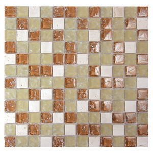 Electra GMC 6 Tan Mosaic Glass Tile Electra GMC 6 Tan Mosaic Glass Tile