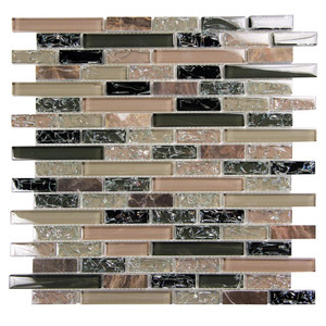 Kaia Green Interlocking Linear Glass Mosaic Tile Sample Kaia Green Interlocking Linear Glass Mosaic Tile Sample