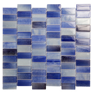 Extant Blue 1x2 inch Pool Mosaic Glass Tile Extant Blue 1x2 inch Pool Mosaic Glass Tile