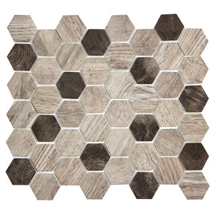 Hexacycle Silver Mist Hexagon Recycled Glass Tile Hexacycle Silver Mist Hexagon Recycled Glass Tile