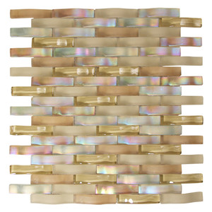 Ripple Autumn Wheat Wavy Mosaic Glass Tile Ripple Autumn Wheat Wavy Mosaic Glass Tile