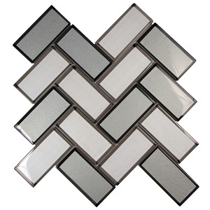 Mirror Mix Herringbone Mosaic Glass Tile Mirror Mix Herringbone Mosaic Glass Tile