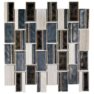 Mirada 73 Matel Black and Grey Ceramic and Stone Tile Mirada 73 Matel Black and Grey Ceramic and Stone Tile