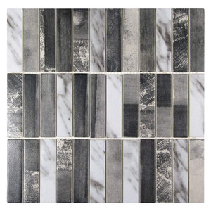 Ninecycle Grey Linear Recycled Glass Tile Ninecycle Grey Linear Recycled Glass Tile