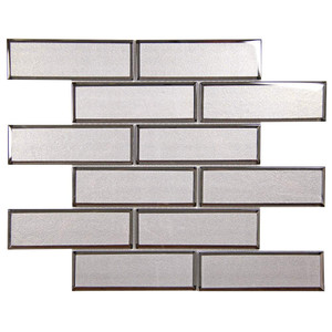 Mirror Linear Charcoal Beveled Subway Glass Tile Mirror Linear Charcoal Beveled Subway Glass Tile