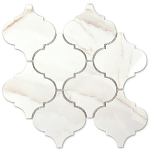 Calacatta Gold Arabesque Recycled Glass Tile Calacatta Gold Arabesque Recycled Glass Tile
