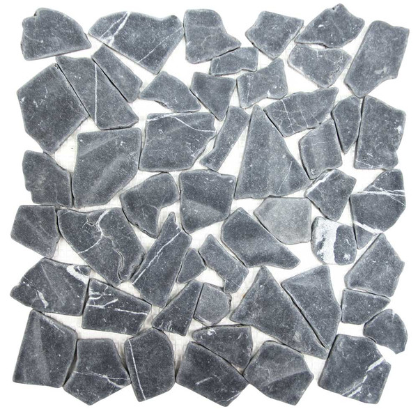 Arctic Marquina Black Flat Pebble Stone Mosaic Tile