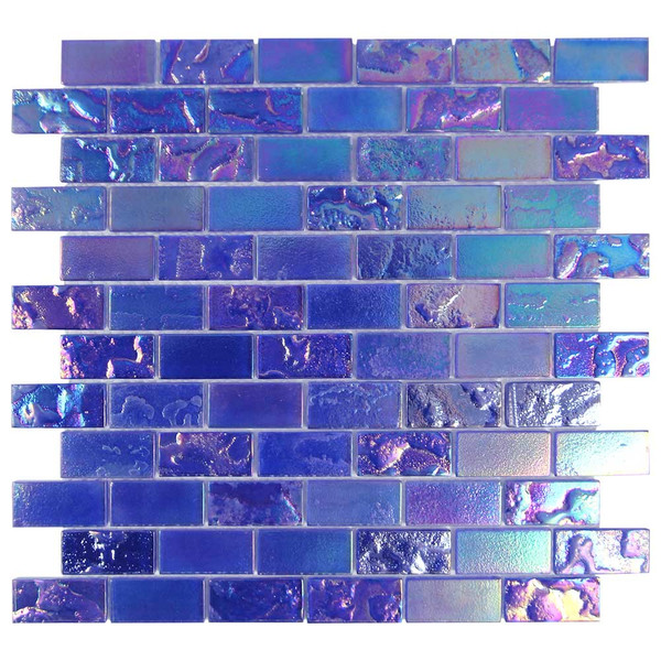 Beachwalk Ultra Blue Iridescent Mini Brick Pool Tile
