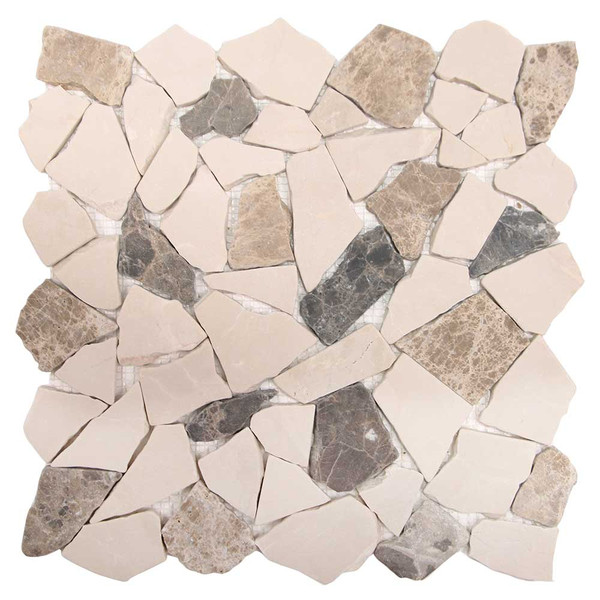 Arctic Smoke Flat Pebble Stone Mosaic Tile