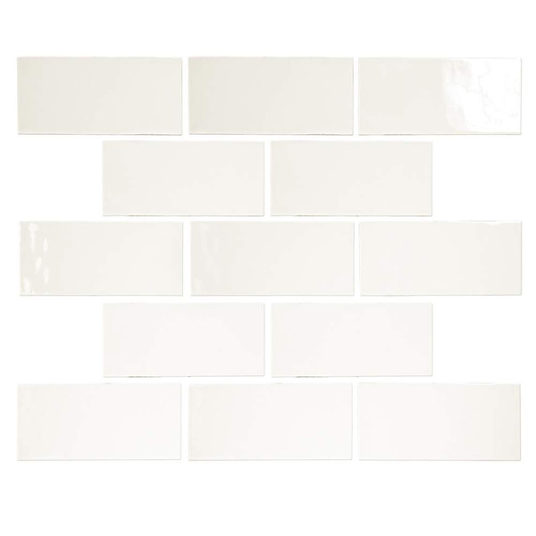 Pastel Off White Glossy 3x6 Ceramic Subway Tile