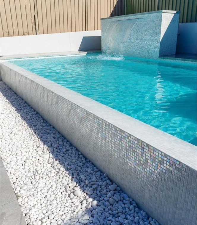 Sea Pearl Opal White Iridescent 1x1 Pool Tile