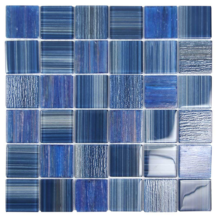 Seven Seas Admiral Blue Polished Glass 2x2 Pool Tile