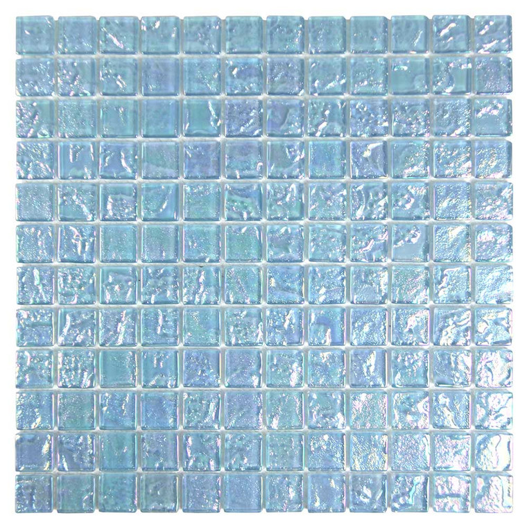 Beachwalk Sky Blue Iridescent 1x1 Pool Tile