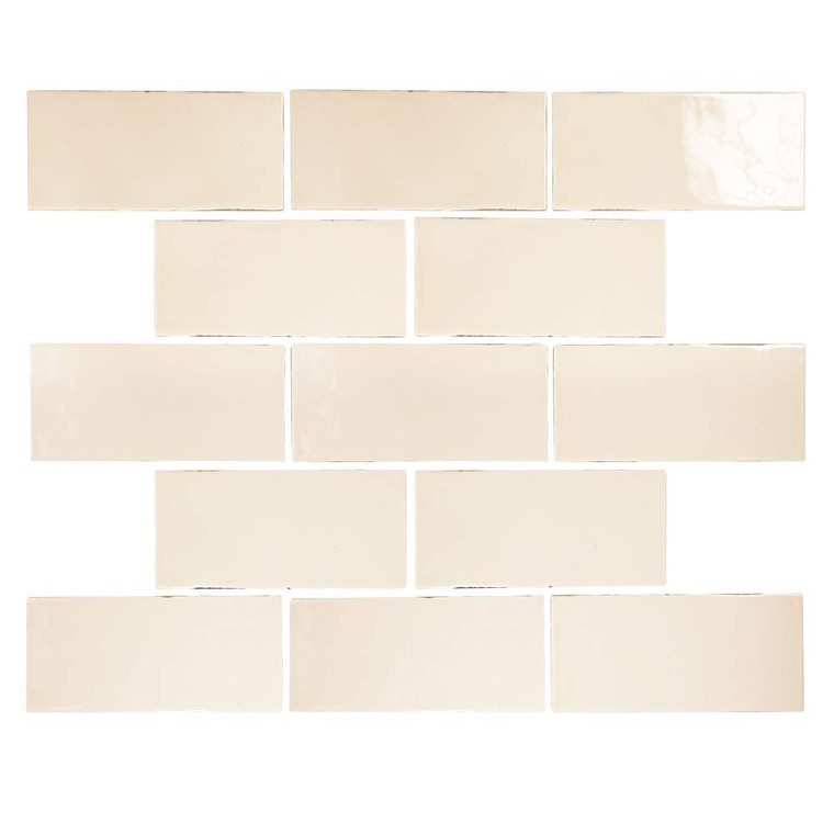 Pastel Buff Glossy 3x6 Porcelain Subway Tile