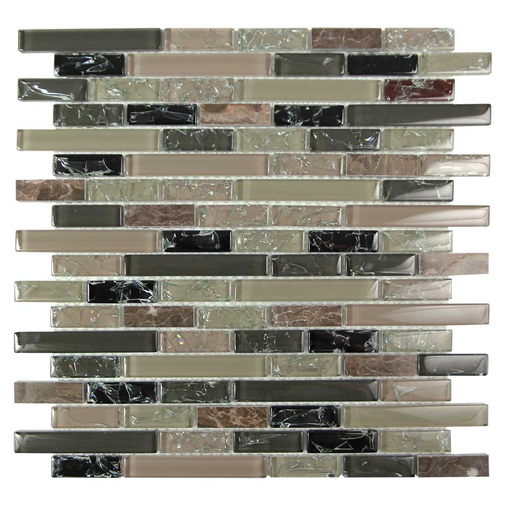 Kaia Green Interlocking Linear Glass Mosaic Tile