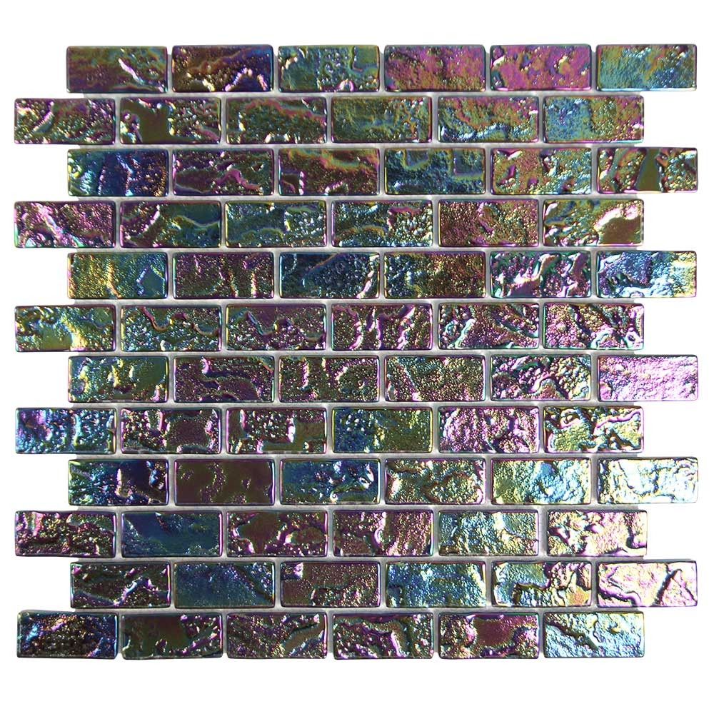Beachwalk Multi Color Iridescent Mini Brick 1x2 Pool Tile