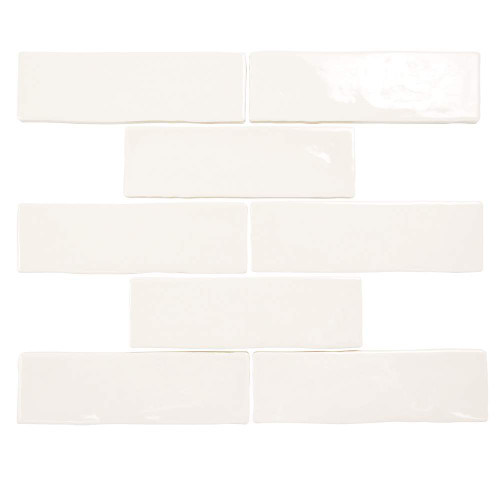 Pastel Off White Glossy 2x8 Ceramic Subway Tile - Box of 5.4 Sq. Ft.