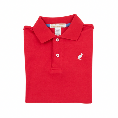Prim And Proper Short Sleeve Red Polo