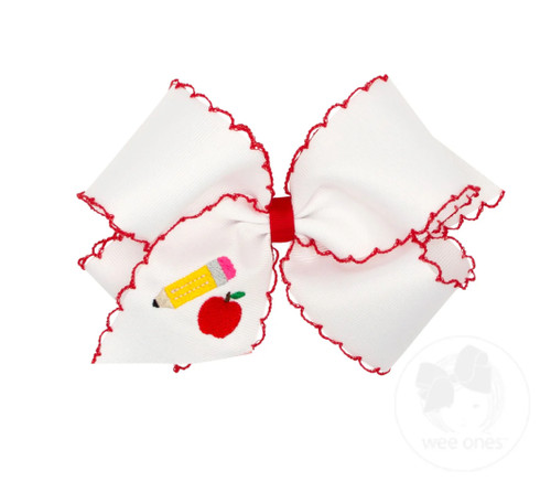 King Grosgrain Bow in Back to School Embroidery with Moonstitch