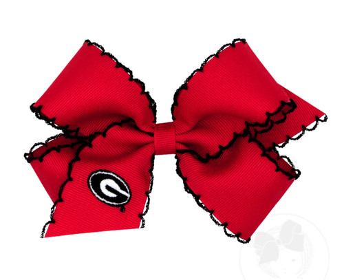 Medium Grosgrain Bow in Go Dawgs with Moonstitch