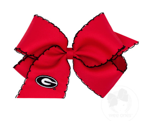 King Grosgrain Bow in Go Dawgs with Moonstitch