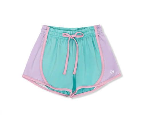 Elise Short in Totally Turqoise, Purple, and Pink