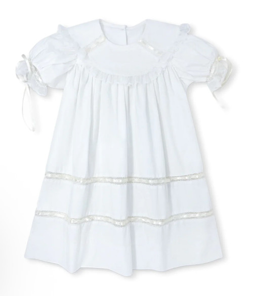 Donahue Dress in Blessings White with Ecru