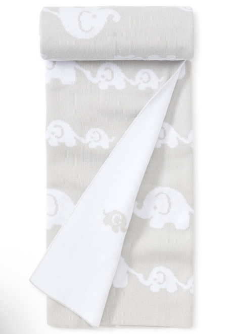 Knit Novelty Blanket in Gray Elephant