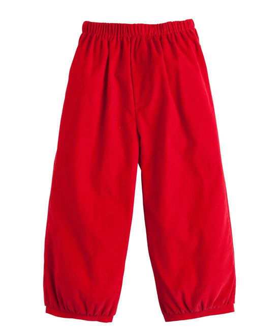 Banded Pant in Red Corduroy