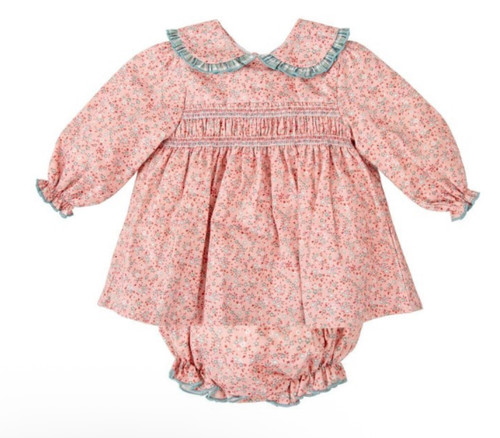 Woven Dress with Bloomers in Pink Floral Woven Dress with Bloomers in Pink Floral