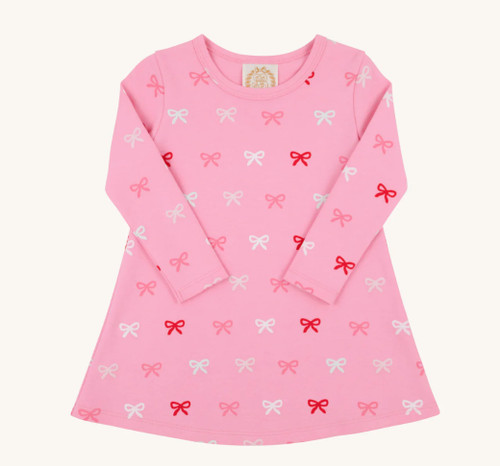 Long Sleeve Polly Play Dress in Bitty Bows Long Sleeve Polly Play Dress in Bitty Bows