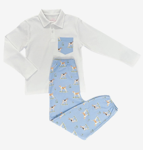 Carter Pant Set in Puppy Dog Tails