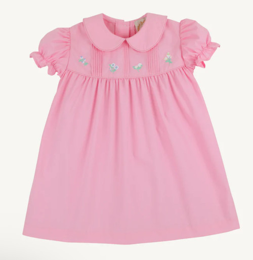 Holly Day Dress in Pier Party Pink with Bows and Bunny