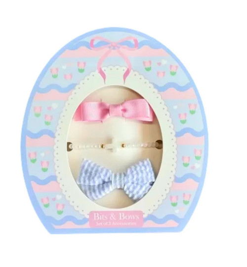 Egg Gift Set in Blue with Cross Bracelet