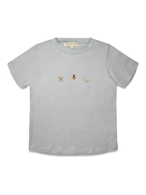 Short Sleeve Embroidered Tee in Bullion Bugs