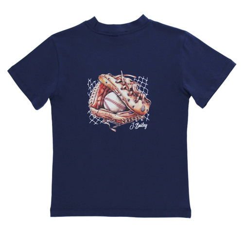 Logo Tee in Baseball on Navy