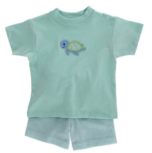Boys Short Set in Turtle Tides