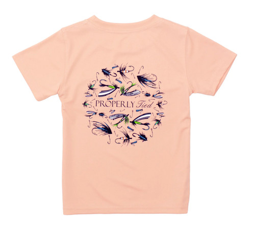Boys Short Sleeve Performance Tee in Stay Fly on Melon